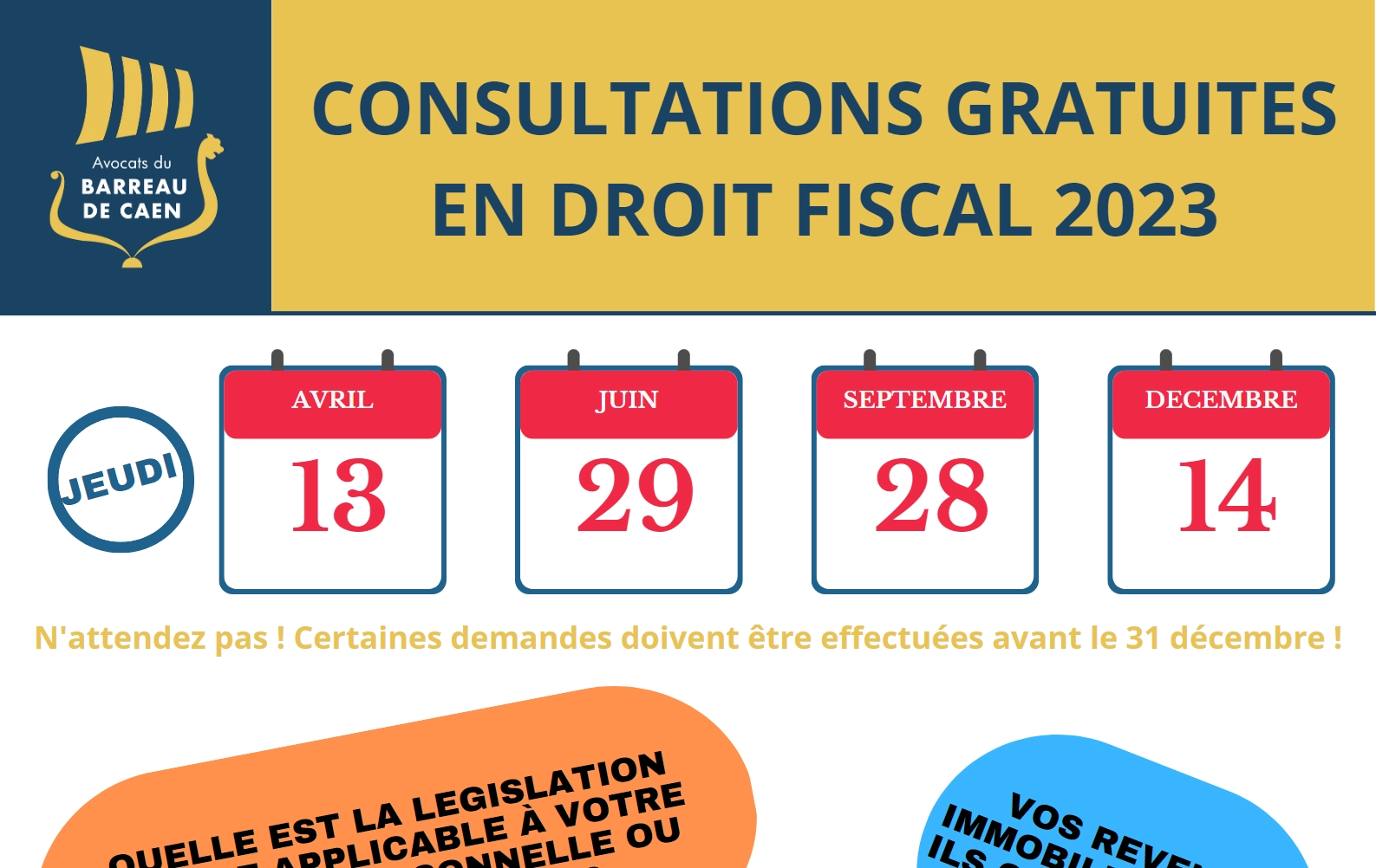 Les consultations gratuites en droit fiscal sont de retour en 2023 !