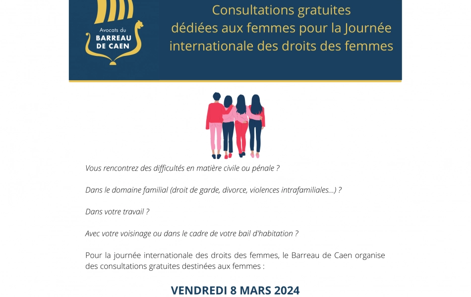 📣 Consultations gratuites destinées aux femmes le vendredi 8 mars 2024