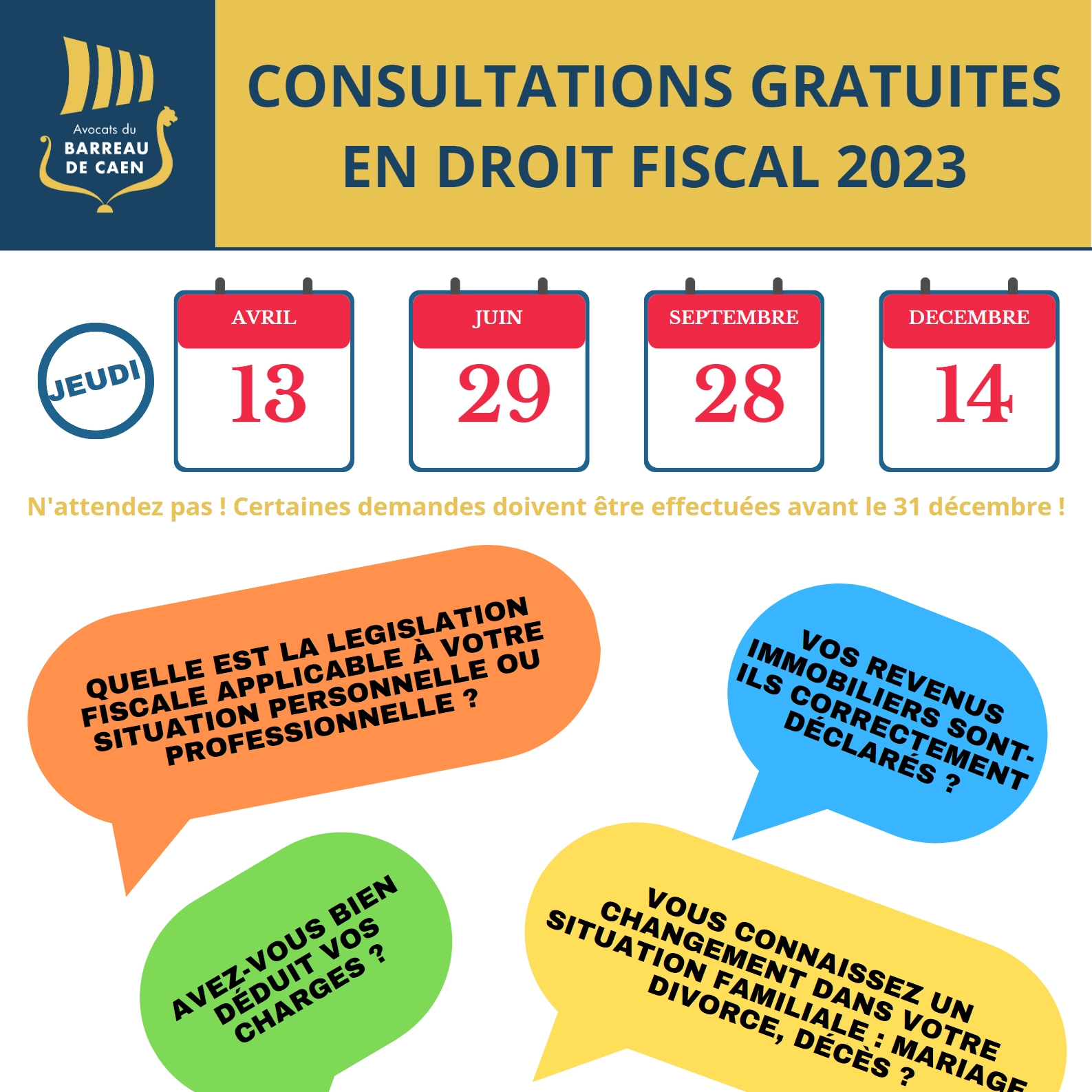 Les consultations gratuites en droit fiscal sont de retour en 2023 !